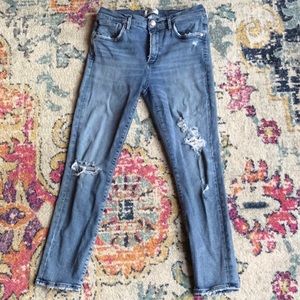 AGOLDE Sophie Ripped High Rise Crop Skinny Jeans